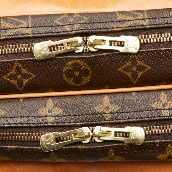 Louis Vuitton Monogram Alize Boston Bag Shoulder M41399 Brown Leather PVC Men... - Picture 8 of 14